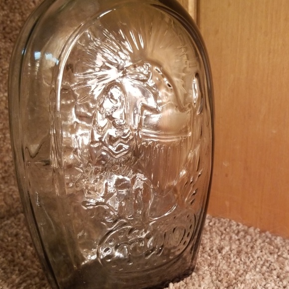 Vintage Embossed Franklin Gray Glass Flask - Picture 6 of 8